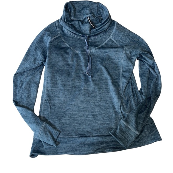Kuhl Lea Funnel Neck Sweatshirt Pullover Blue Gray Large Long Sleeve Active - Picture 2 of 7